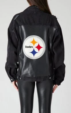 FURST OF A KIND VINTAGE GRAPHIC BACK INSERT DENIM JACKET VINTAGE DENIM JACKETS