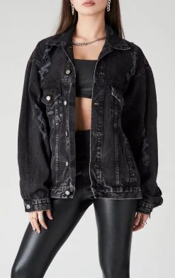 FURST OF A KIND VINTAGE GRAPHIC BACK INSERT DENIM JACKET VINTAGE DENIM JACKETS