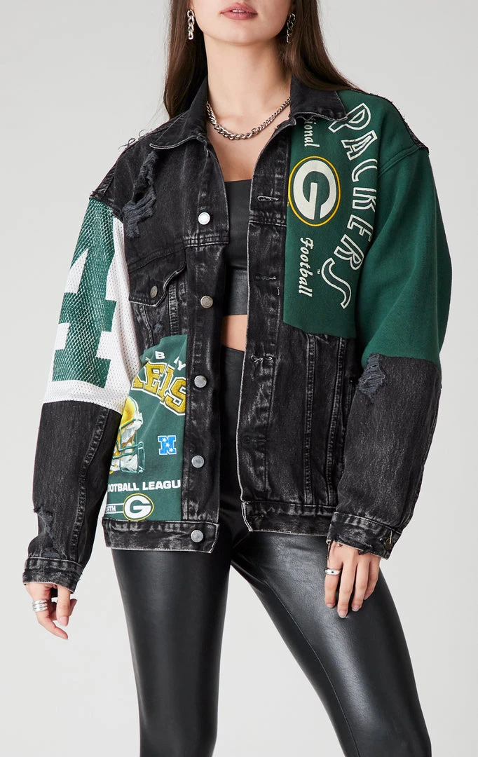 FURST OF A KIND VINTAGE DENIM JACKETS VINTAGE SPLICED PATCHWORK DENIM JACKET 3 FURST OF A KIND VINTAGE DENIM JACKETS VINTAGE SPLICED PATCHWORK DENIM JACKET