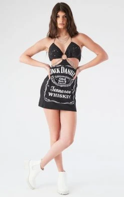 FURST OF A KIND FESTIVAL VINTAGE CUT OUT CHAIN HALTER DRESS