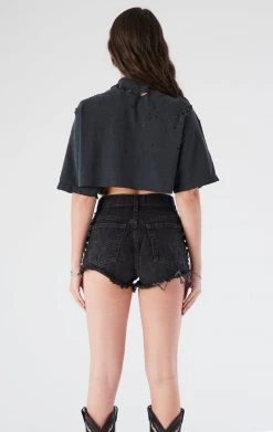 FURST OF A KIND VINTAGE CUT OUT PIN AND STUD CROPPED TEE FESTIVAL