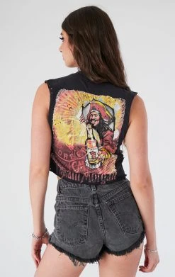 FURST OF A KIND VINTAGE CURVED SAFETY PIN CROPPED SLEEVELESS TEE 9 FURST OF A KIND VINTAGE CURVED SAFETY PIN CROPPED SLEEVELESS TEE