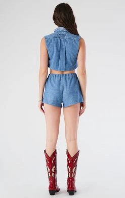 FURST OF A KIND REWORKED SETS VINTAGE CHAMBRAY SHIRT AND SHORT SET 7 FURST OF A KIND REWORKED SETS VINTAGE CHAMBRAY SHIRT AND SHORT SET