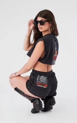 FURST OF A KIND VINTAGE CHAINS VINTAGE SPLICED CHAIN TRIM TEE AND SHORT SET