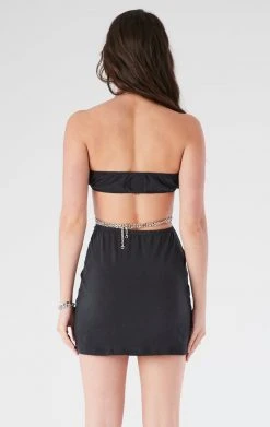 FURST OF A KIND VINTAGE CUT OUT CHAIN HALTER DRESS