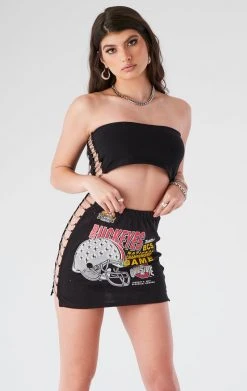 FURST OF A KIND VINTAGE CHAIN LADDER TUBE TOP AND SKIRT SET