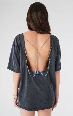 FURST OF A KIND VINTAGE CHAINS VINTAGE CHAIN OVERLAY CUTOUT BACK TEE