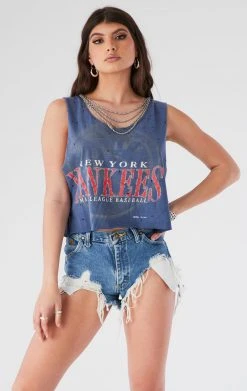 FURST OF A KIND VINTAGE CHAIN OVERLAY CUTOUT BACK SLEEVELESS TEE VINTAGE CHAINS