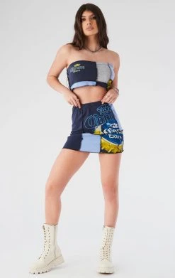 FURST OF A KIND VINTAGE DRINKS VINTAGE SPLICED TUBE TOP AND SKIRT SET 6 FURST OF A KIND VINTAGE DRINKS VINTAGE SPLICED TUBE TOP AND SKIRT SET