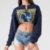FURST OF A KIND VINTAGE NFL VINTAGE ZIP CROPPED SWEATSHIRT