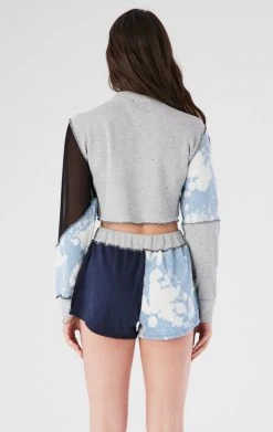 FURST OF A KIND VINTAGE MIXED MEDIA LONG SLEEVE TOP AND SHORT SET