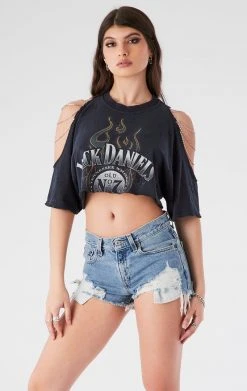 FURST OF A KIND VINTAGE CHAINS VINTAGE SHOULDER CUT OUT CHAIN TEE