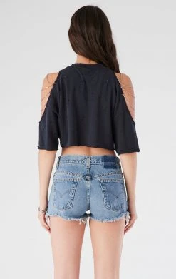 FURST OF A KIND VINTAGE CHAINS VINTAGE SHOULDER CUT OUT CHAIN TEE