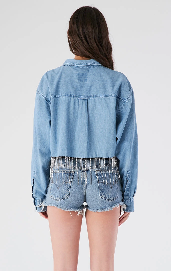 FURST OF A KIND VINTAGE RHINESTONE FRINGE CHAMBRAY 5 FURST OF A KIND VINTAGE RHINESTONE FRINGE CHAMBRAY