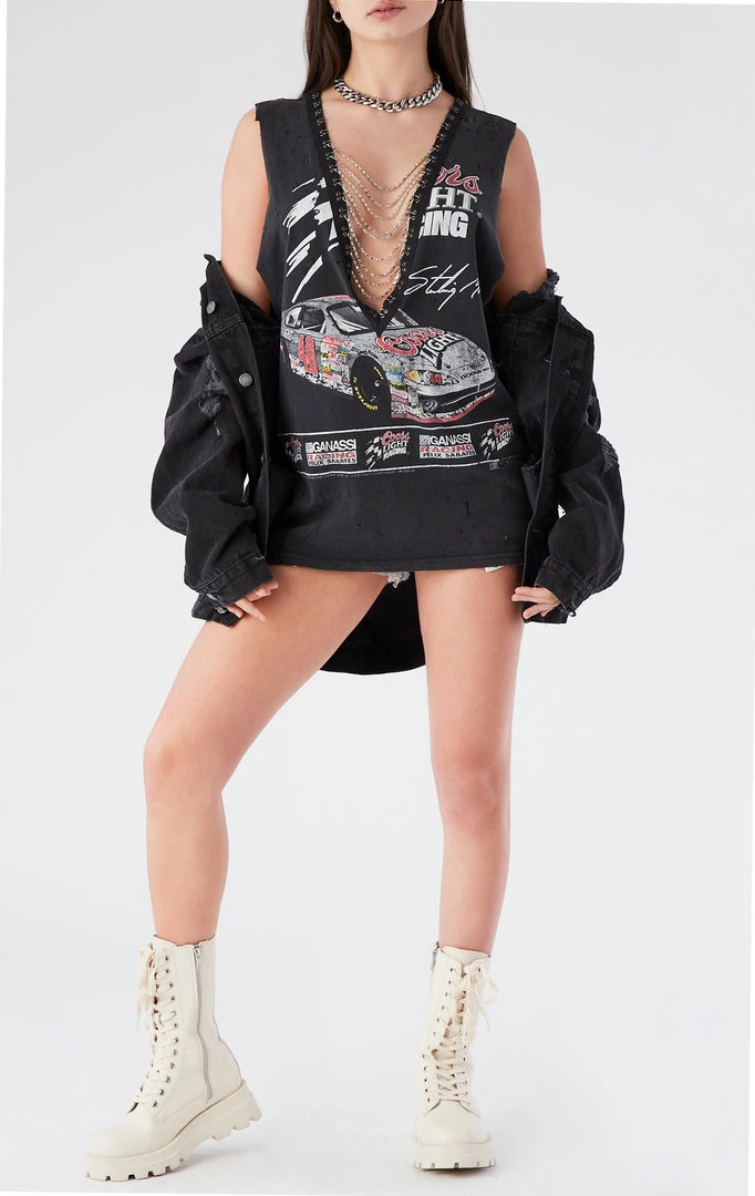 FURST OF A KIND VINTAGE CHAINS VINTAGE DEEP V CHAIN SLEEVELESS TEE 3 FURST OF A KIND VINTAGE CHAINS VINTAGE DEEP V CHAIN SLEEVELESS TEE