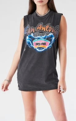 FURST OF A KIND VINTAGE CHAINS VINTAGE CHAIN LADDER SIDE SLEEVELESS TEE