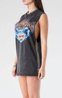 FURST OF A KIND VINTAGE CHAINS VINTAGE CHAIN LADDER SIDE SLEEVELESS TEE