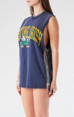 FURST OF A KIND VINTAGE CHAINS VINTAGE CHAIN LADDER SIDE SLEEVELESS TEE