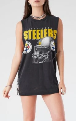 FURST OF A KIND VINTAGE CHAINS VINTAGE CHAIN LADDER SIDE SLEEVELESS TEE