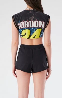 FURST OF A KIND VINTAGE CHAINS VINTAGE SPLICED CHAIN TRIM TEE AND SHORT SET