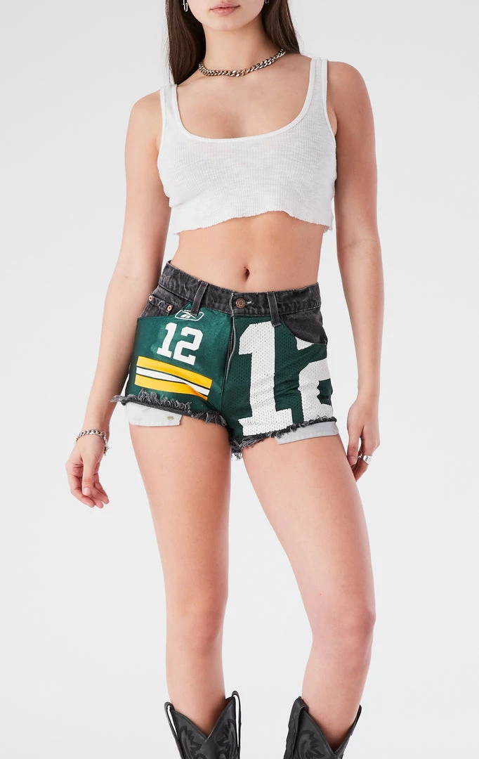 FURST OF A KIND VINTAGE JERSEY PATCH DENIM SHORTS VINTAGE DENIM SHORTS 3 FURST OF A KIND VINTAGE JERSEY PATCH DENIM SHORTS VINTAGE DENIM SHORTS