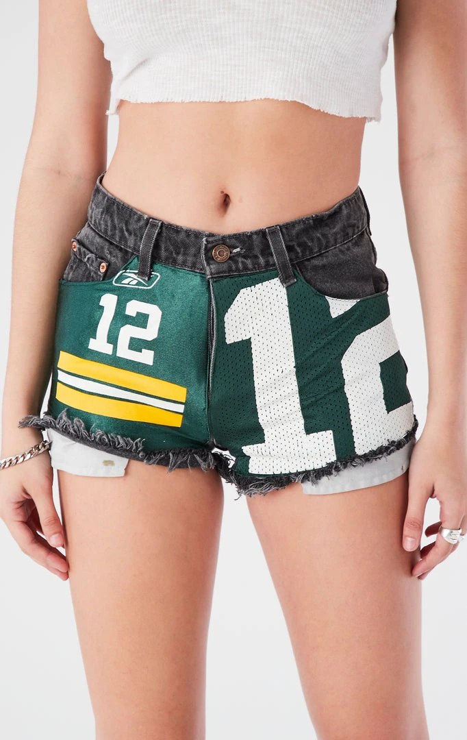 FURST OF A KIND VINTAGE JERSEY PATCH DENIM SHORTS VINTAGE DENIM SHORTS 4 FURST OF A KIND VINTAGE JERSEY PATCH DENIM SHORTS VINTAGE DENIM SHORTS