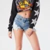 FURST OF A KIND VINTAGE STAR PATCH CROPPED SWEATSHIRT