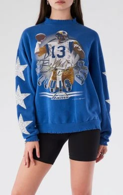 FURST OF A KIND VINTAGE NFL VINTAGE SILVER STAR PATCH SWEATSHIRT