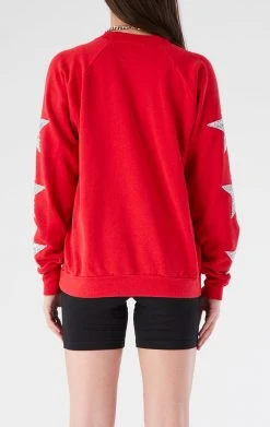 FURST OF A KIND VINTAGE STARS VINTAGE SILVER STAR PATCH SWEATSHIRT