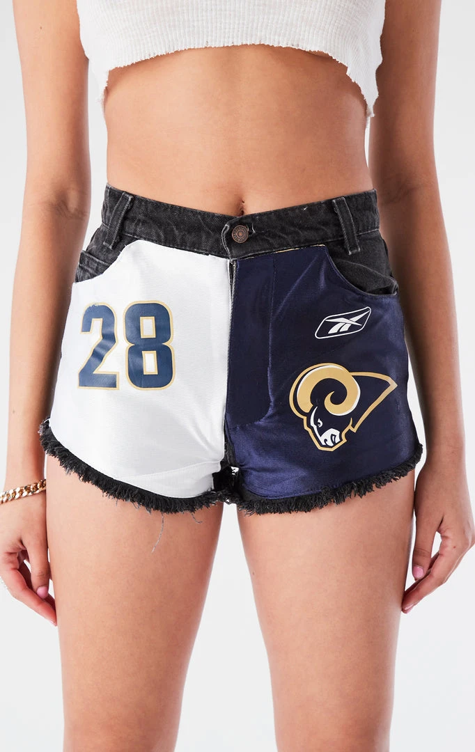 FURST OF A KIND VINTAGE JERSEY PATCH DENIM SHORTS VINTAGE DENIM SHORTS 4 FURST OF A KIND VINTAGE JERSEY PATCH DENIM SHORTS VINTAGE DENIM SHORTS