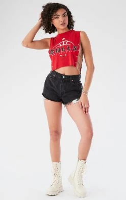 FURST OF A KIND VINTAGE CHAIN SIDE SLEEVELESS CROPPED TEE