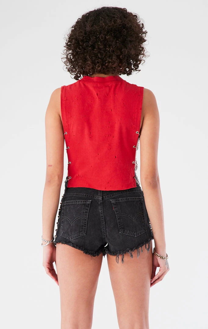 FURST OF A KIND VINTAGE CHAIN SIDE SLEEVELESS CROPPED TEE 5 FURST OF A KIND VINTAGE CHAIN SIDE SLEEVELESS CROPPED TEE