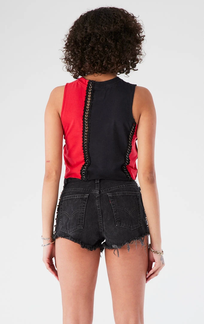 FURST OF A KIND VINTAGE SPLICED CHAIN SLEEVELESS TEE VINTAGE CHAINS 4 FURST OF A KIND VINTAGE SPLICED CHAIN SLEEVELESS TEE VINTAGE CHAINS