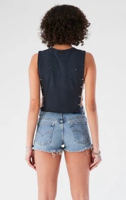 FURST OF A KIND VINTAGE CHAIN SIDE SLEEVELESS CROPPED TEE VINTAGE CHAINS