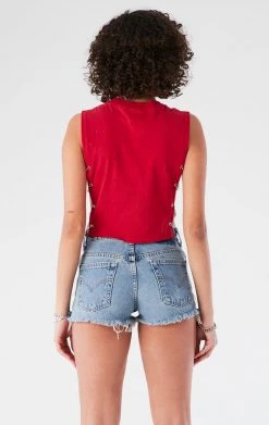 FURST OF A KIND VINTAGE CHAINS VINTAGE CHAIN SIDE SLEEVELESS CROPPED TEE