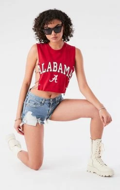 FURST OF A KIND VINTAGE CHAINS VINTAGE CHAIN SIDE SLEEVELESS CROPPED TEE