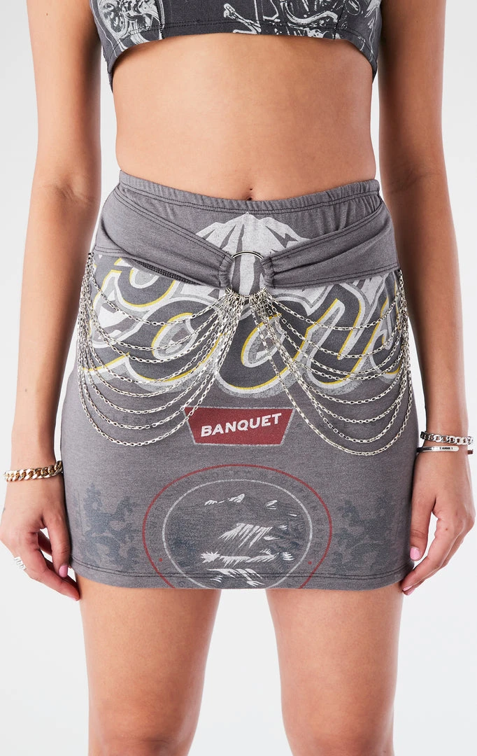 FURST OF A KIND VINTAGE WATERFALL CHAIN FRONT SKIRT 5 FURST OF A KIND VINTAGE WATERFALL CHAIN FRONT SKIRT