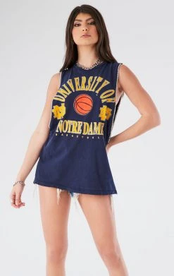 FURST OF A KIND VINTAGE RHINESTONE TRIM SLEEVELESS TEE