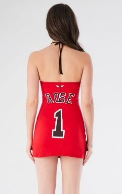 FURST OF A KIND VINTAGE DOUBLE RING CUT OUT HALTER DRESS