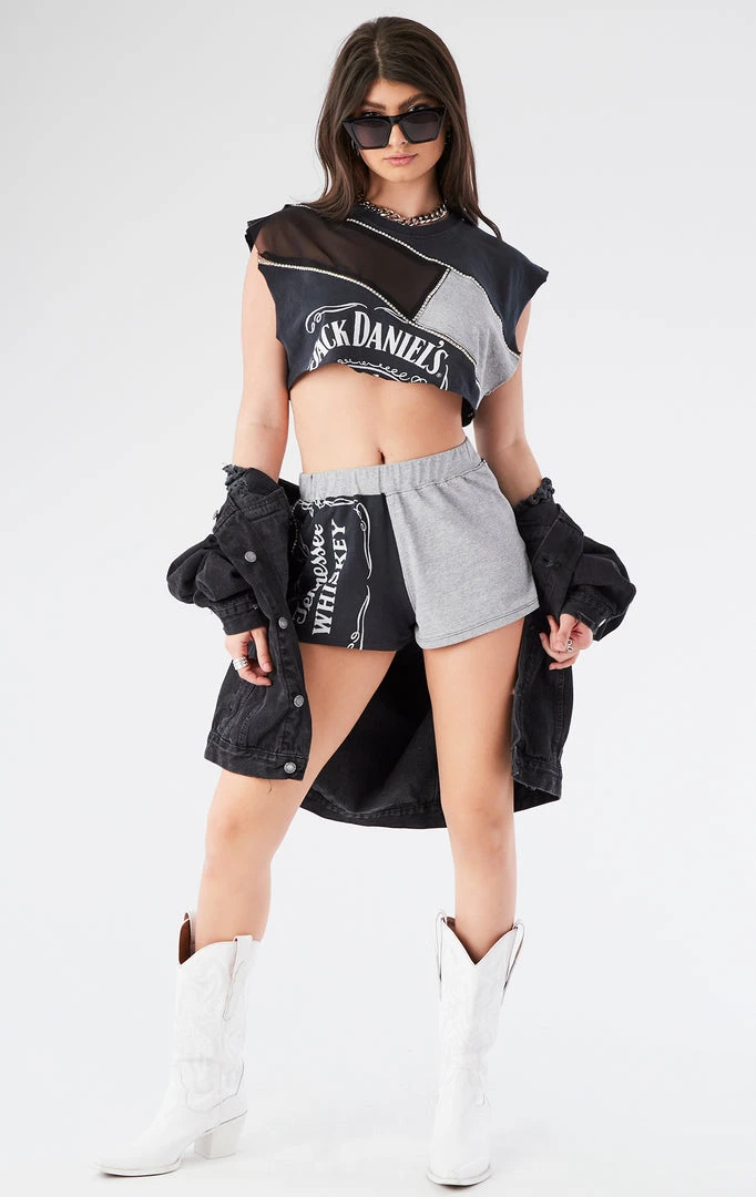 FURST OF A KIND VINTAGE DRINKS VINTAGE MIXED MEDIA TOP AND SHORT SET 3 FURST OF A KIND VINTAGE DRINKS VINTAGE MIXED MEDIA TOP AND SHORT SET