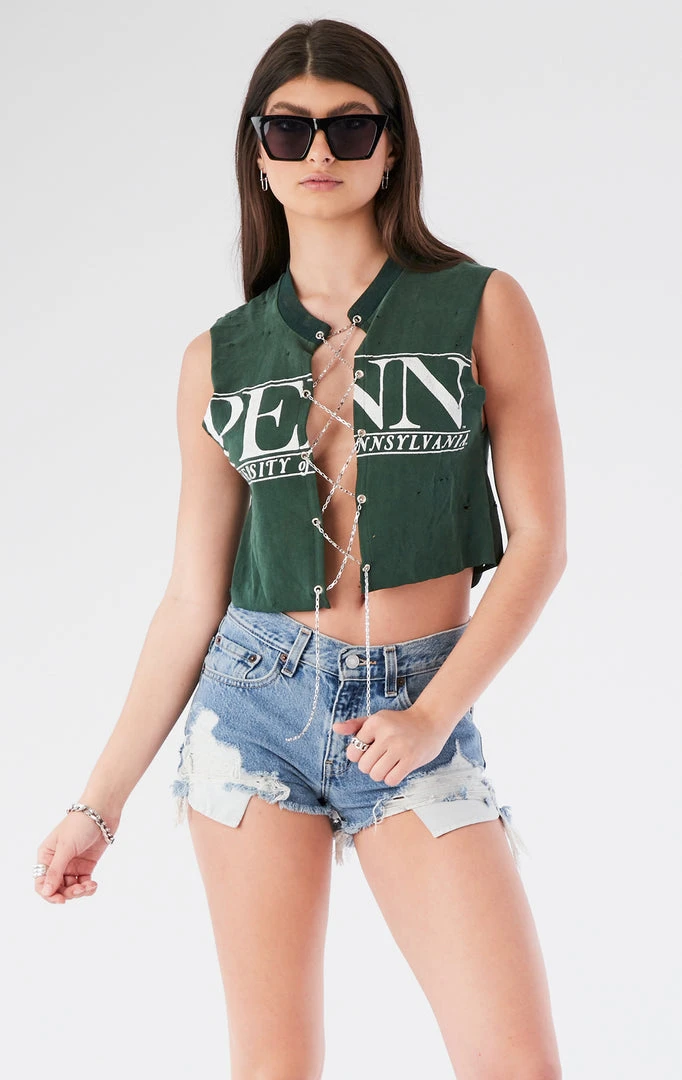 FURST OF A KIND VINTAGE CHAIN LACE UP SLEEVELESS TEE VINTAGE CHAINS 3 FURST OF A KIND VINTAGE CHAIN LACE UP SLEEVELESS TEE VINTAGE CHAINS