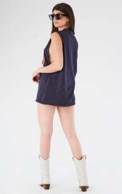 FURST OF A KIND VINTAGE CHAIN TRIM SLEEVELESS TEE