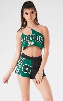 FURST OF A KIND VINTAGE ONE SHOULDER DOUBLE CHAIN SHORT SET