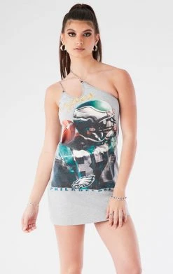 FURST OF A KIND VINTAGE ONE SHOULDER DOUBLE CHAIN STRAP DRESS VINTAGE CHAINS