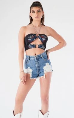 FURST OF A KIND VINTAGE CUT OUT CHAIN HALTER TOP VINTAGE CHAINS