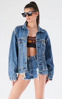 FURST OF A KIND VINTAGE STAR STUD DENIM JACKET FESTIVAL
