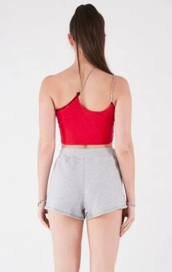 FURST OF A KIND VINTAGE ONE SHOULDER DOUBLE CHAIN SHORT SET