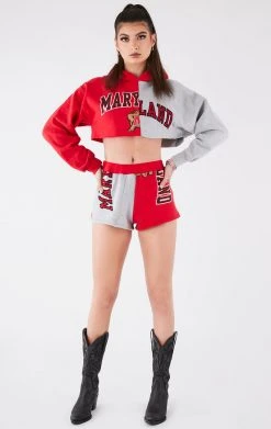 FURST OF A KIND VINTAGE SPLICED HOODIE AND SHORT SET VINTAGE COLLEGE