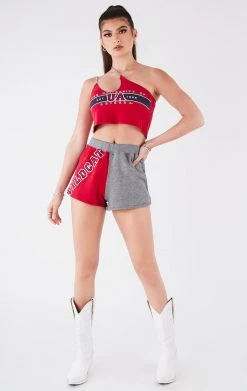 FURST OF A KIND VINTAGE CHAINS VINTAGE ONE SHOULDER DOUBLE CHAIN SHORT SET