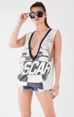 FURST OF A KIND VINTAGE DEEP V CHAIN SLEEVELESS TEE